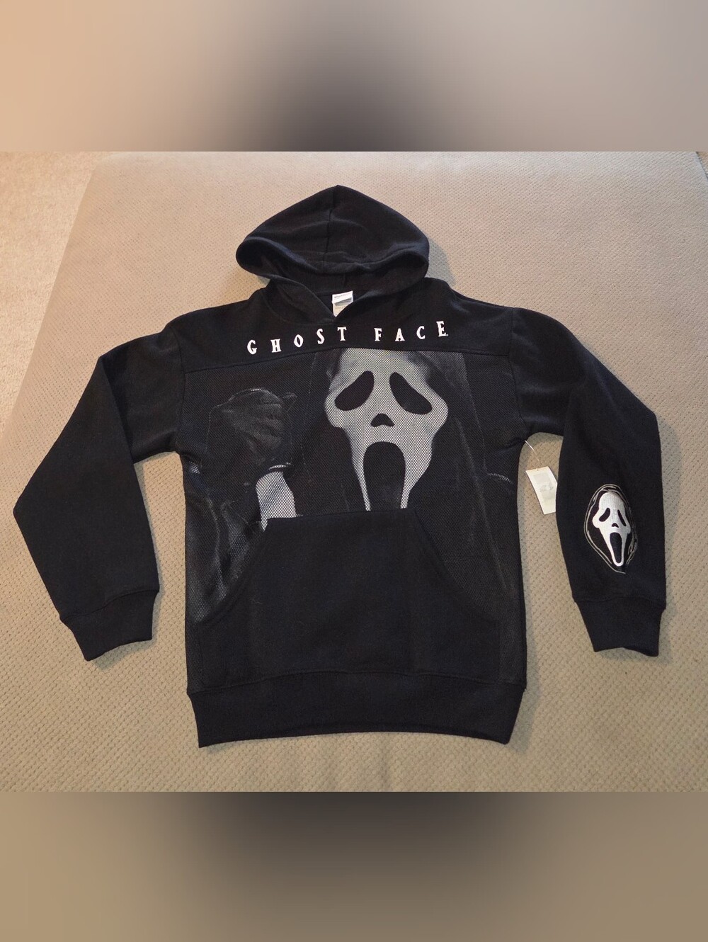 New Ghostface Adult Graphic Black Pullover Hoodie with Long Sleeves Size XS - Picture 4 of 16